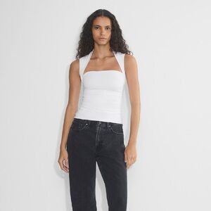 Aritzia White Casual Contour Flourish Top (XS)